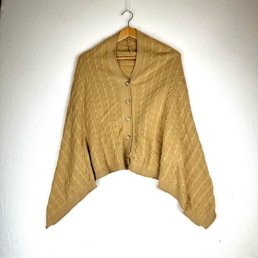 Vince‎ Cashmere Poncho Cable Cardigan Sweater Quiet Luxury Minimalist